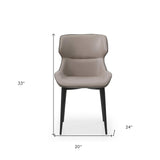 Gray And Black Upholstered Faux Leather Dining Side Chair - Homeroots - Flyclothing LLC