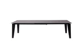 71" Gray And Black Ceramic And Solid Wood Drop Leaf Dining Table - Homeroots