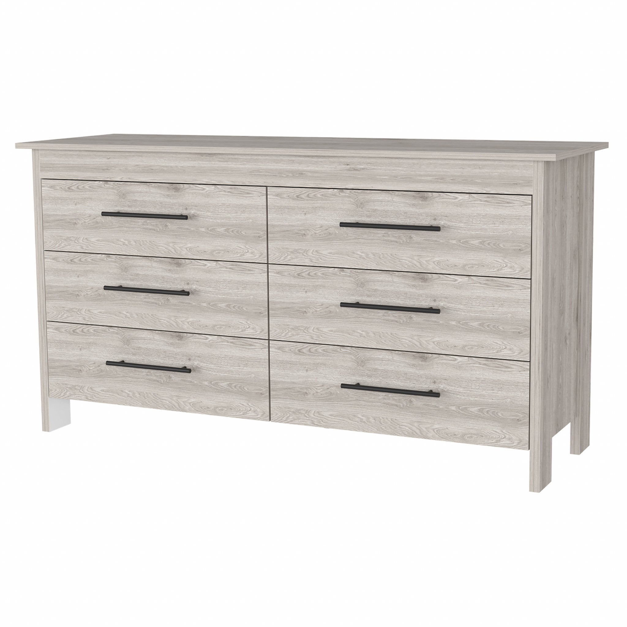 32" Light Gray Six Drawer Double Dresser - Homeroots - Flyclothing LLC