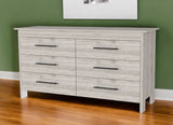 32" Light Gray Six Drawer Double Dresser - Homeroots - Flyclothing LLC