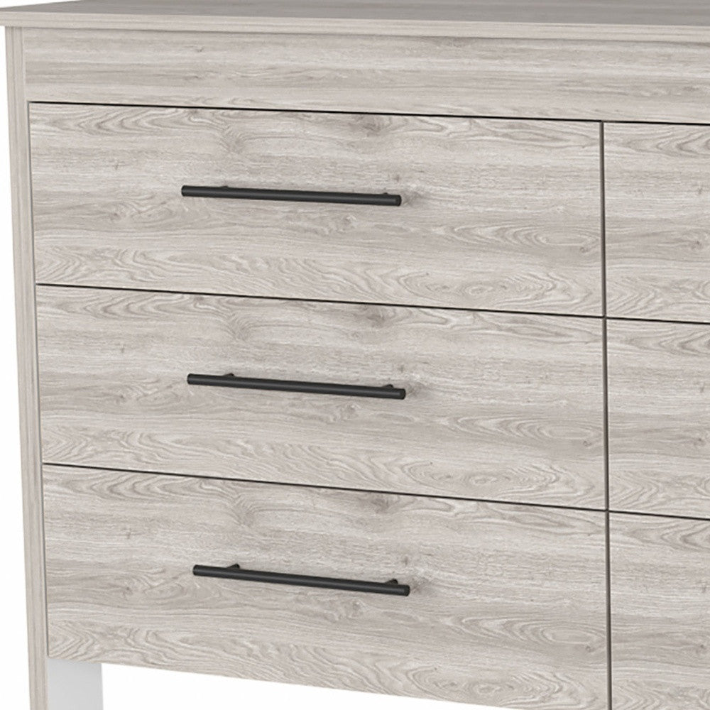 32" Light Gray Six Drawer Double Dresser - Homeroots - Flyclothing LLC
