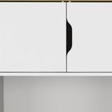 67" Light Oak and White Pantry Cabinet with Two Shelves - Homeroots