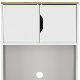 67" Light Oak and White Pantry Cabinet with Two Shelves - Homeroots - Flyclothing LLC