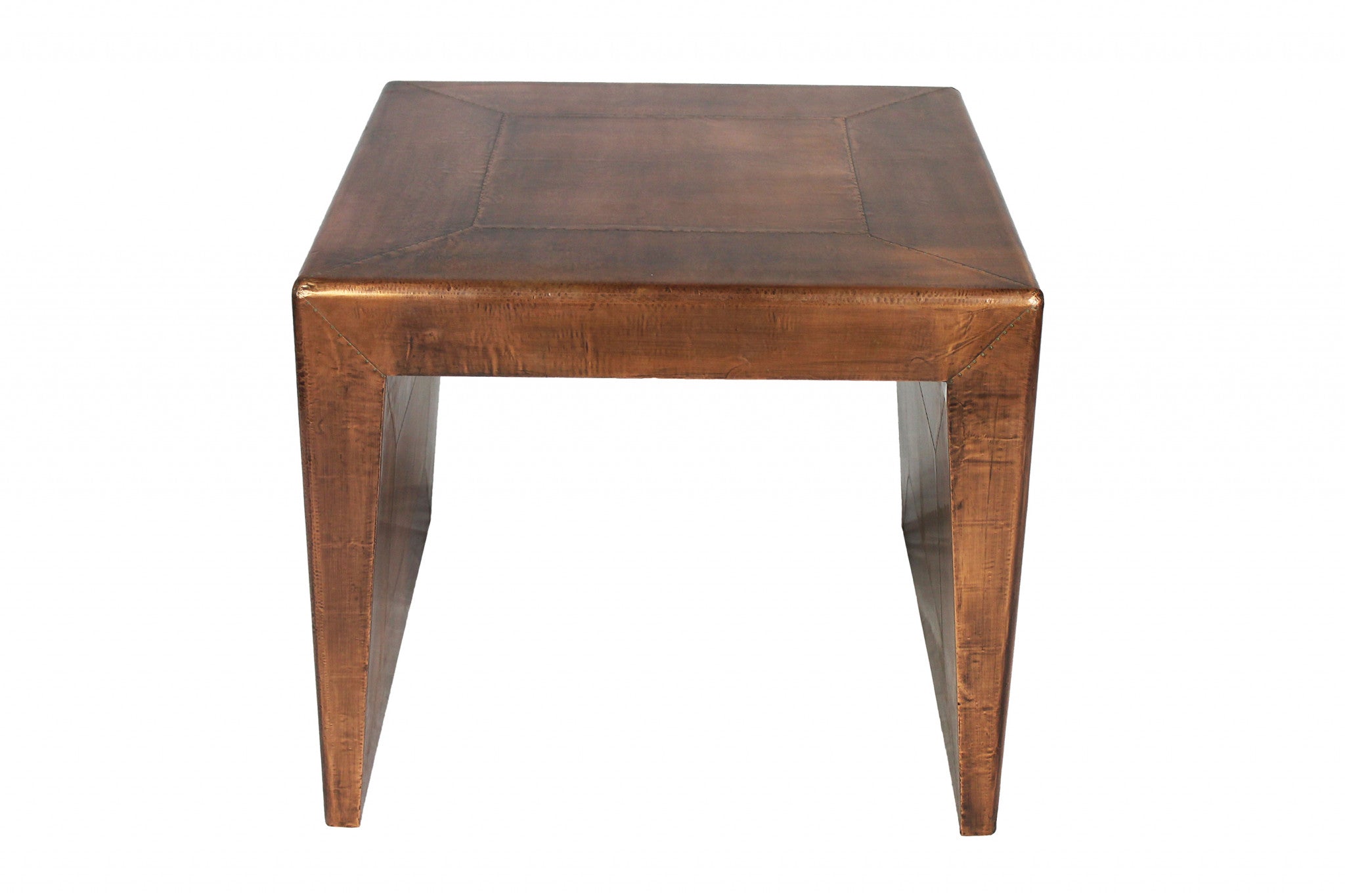 24" Copper Rustic Solid Wood Square End Table - Homeroots - Flyclothing LLC