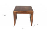 24" Copper Rustic Solid Wood Square End Table - Homeroots - Flyclothing LLC