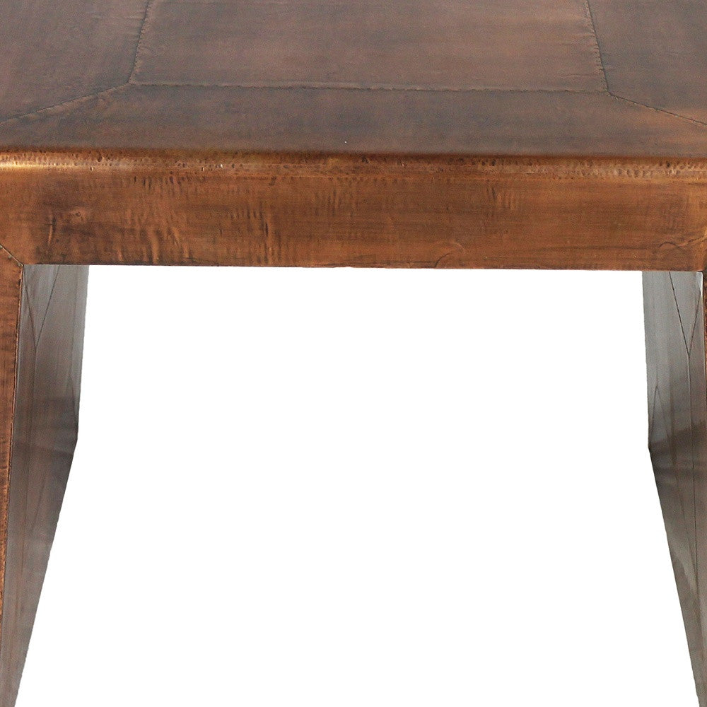 24" Copper Rustic Solid Wood Square End Table - Homeroots - Flyclothing LLC