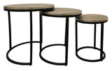 Set Of Three 19" Black And Silver Round Nested Tables - Homeroots - Flyclothing LLC