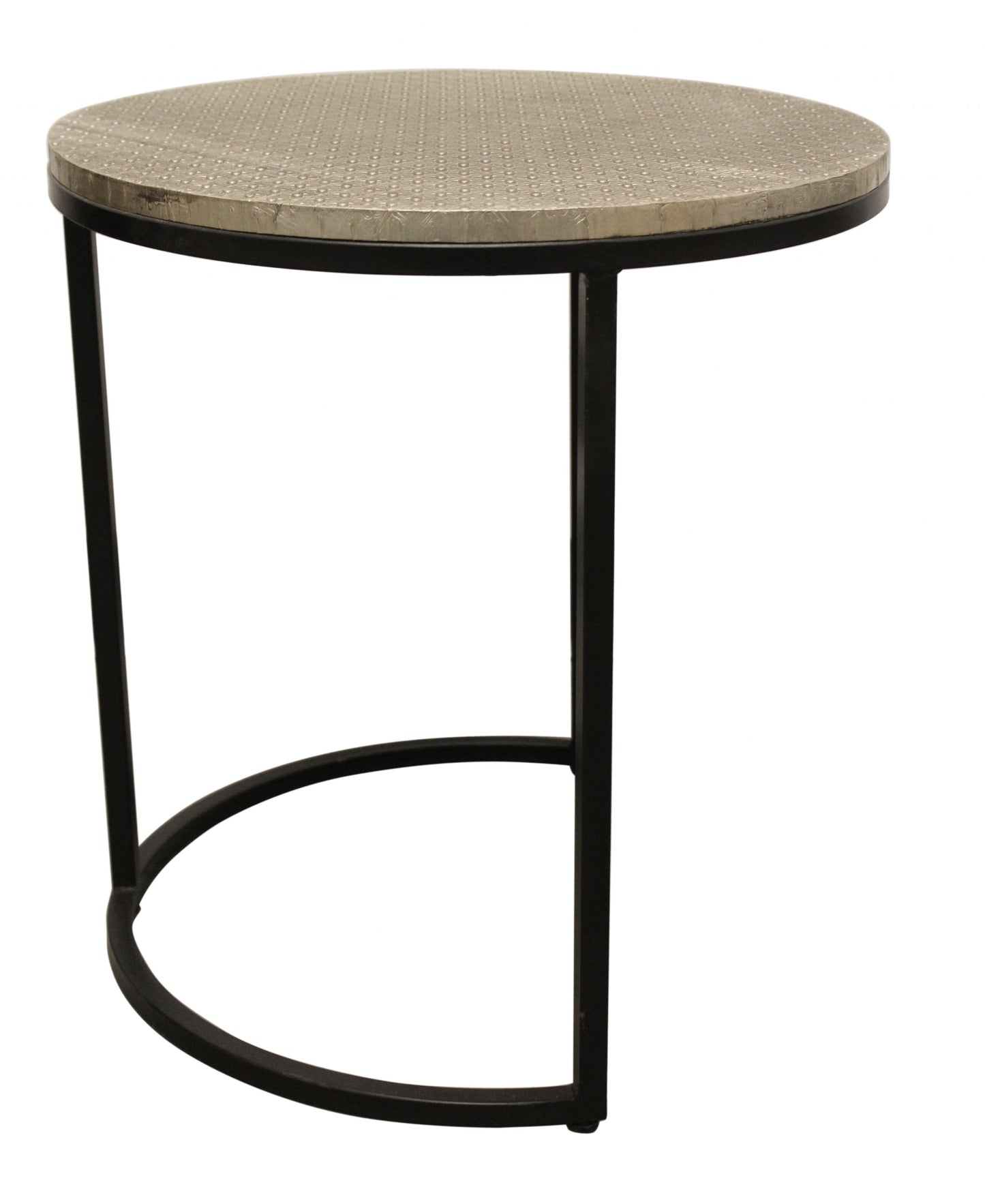 Set Of Three 19" Black And Silver Round Nested Tables - Homeroots - Flyclothing LLC