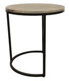 Set Of Three 19" Black And Silver Round Nested Tables - Homeroots