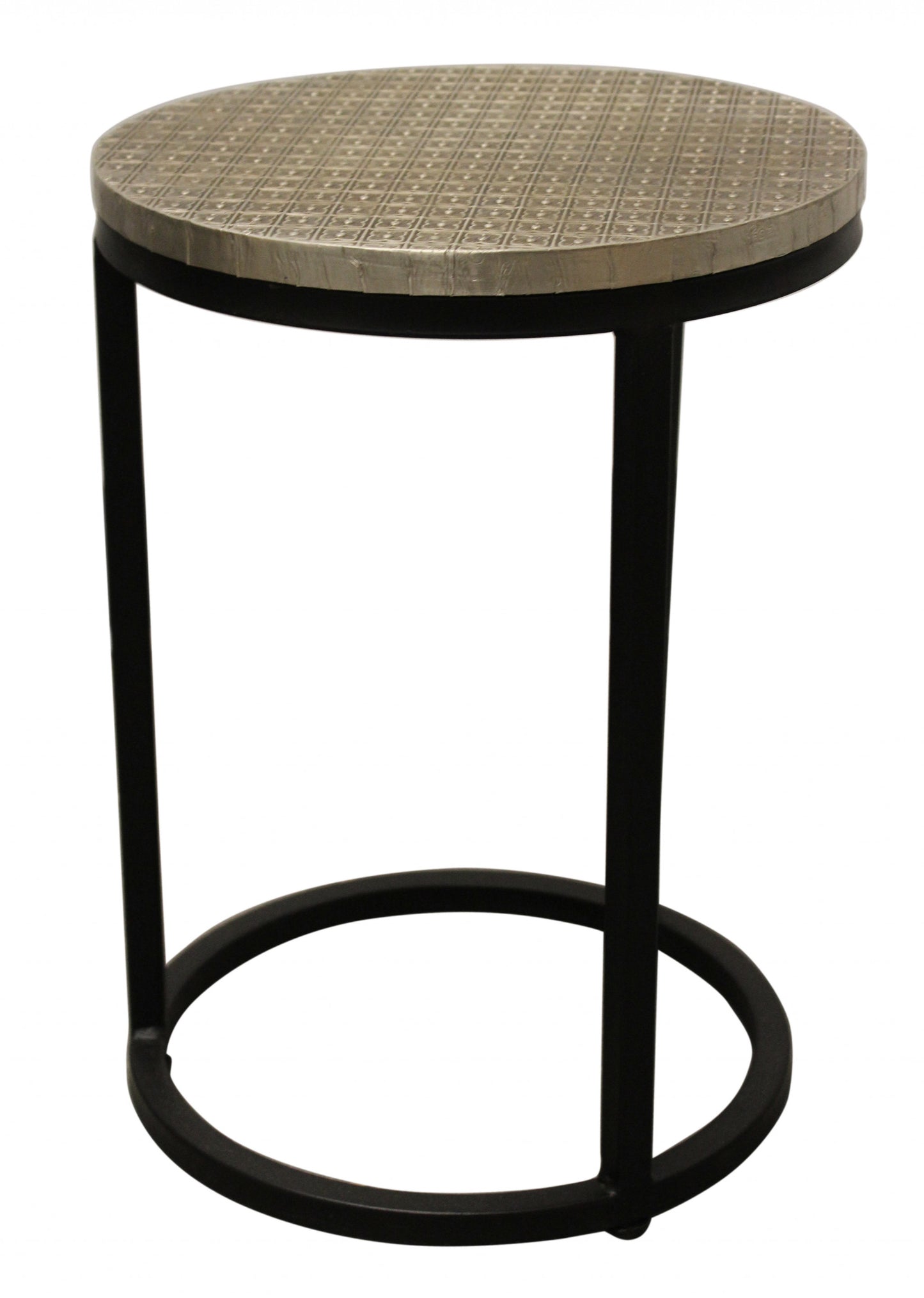 Set Of Three 19" Black And Silver Round Nested Tables - Homeroots - Flyclothing LLC