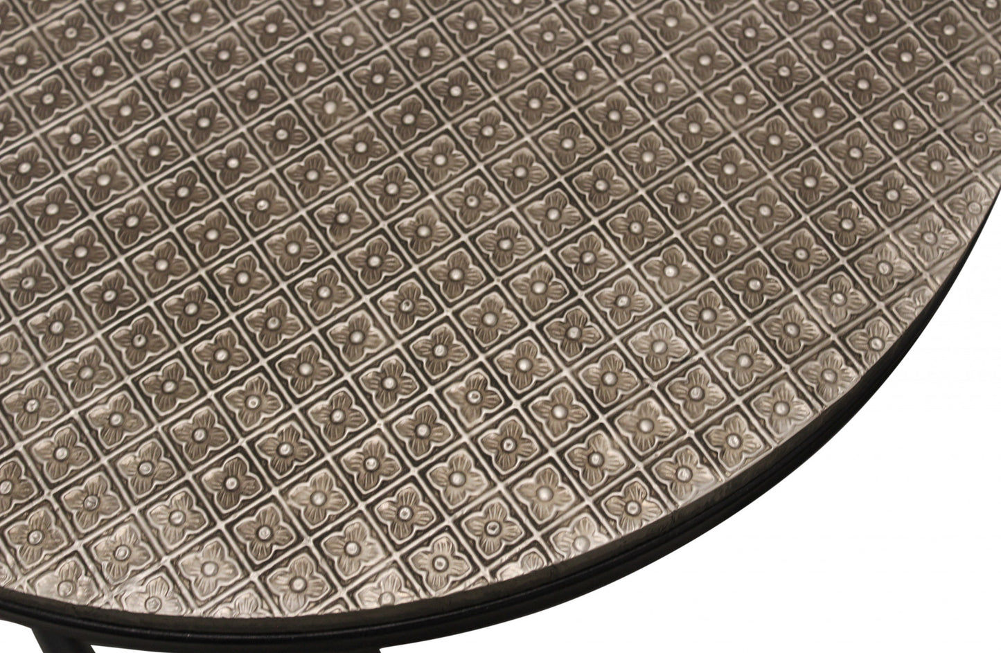 Set Of Three 19" Black And Silver Round Nested Tables - Homeroots - Flyclothing LLC