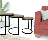 Set Of Three 19" Black And Silver Round Nested Tables - Homeroots - Flyclothing LLC