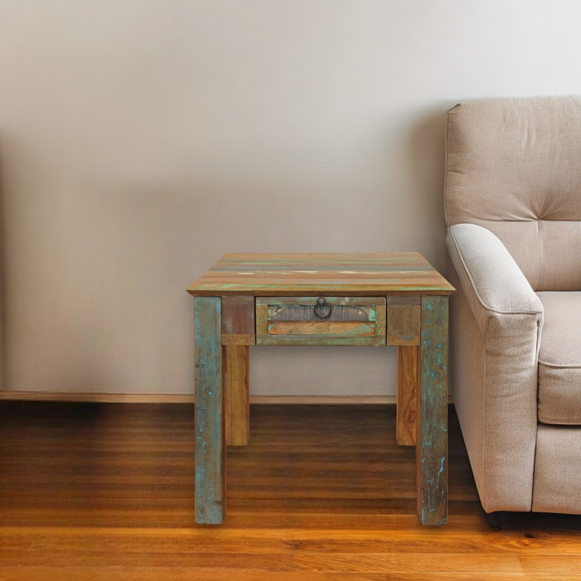 24" Brown Solid Wood Square End Table With Drawer - Homeroots - Flyclothing LLC