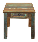 24" Brown Solid Wood Square End Table With Drawer - Homeroots - Flyclothing LLC