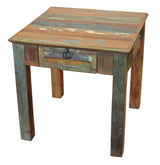 24" Brown Solid Wood Square End Table With Drawer - Homeroots - Flyclothing LLC