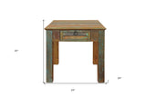 24" Brown Solid Wood Square End Table With Drawer - Homeroots - Flyclothing LLC