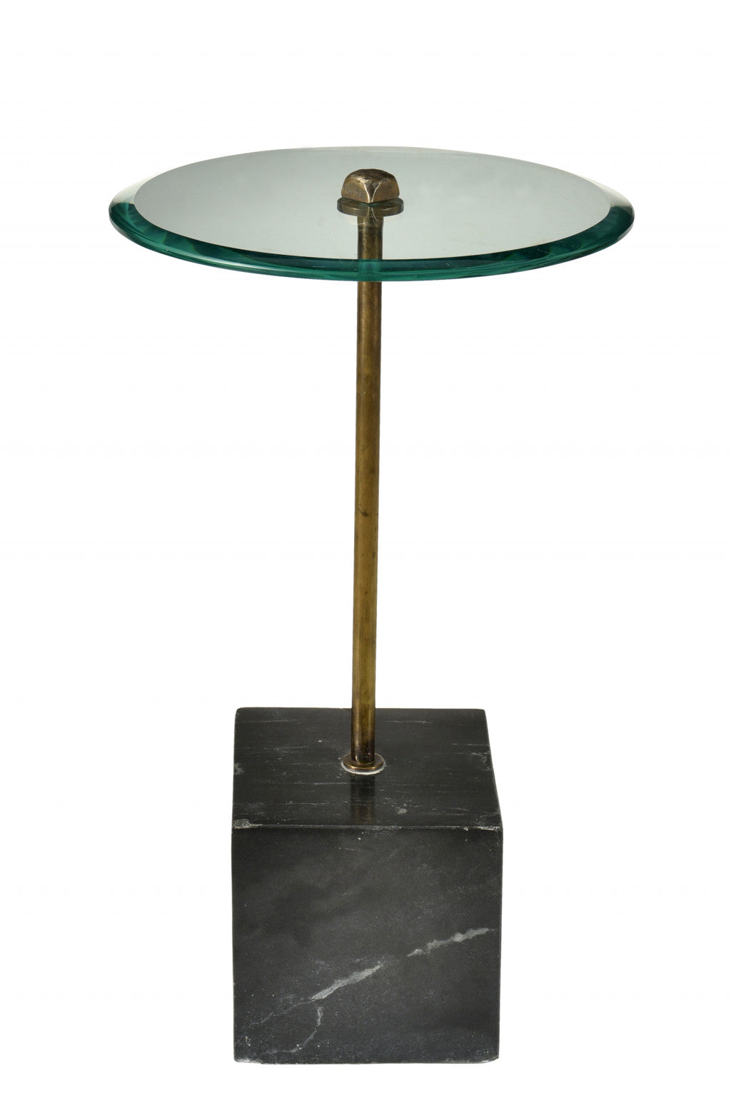 22" Black And Clear Glass Round End Table - Homeroots - Flyclothing LLC