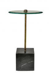 22" Black And Clear Glass Round End Table - Homeroots - Flyclothing LLC