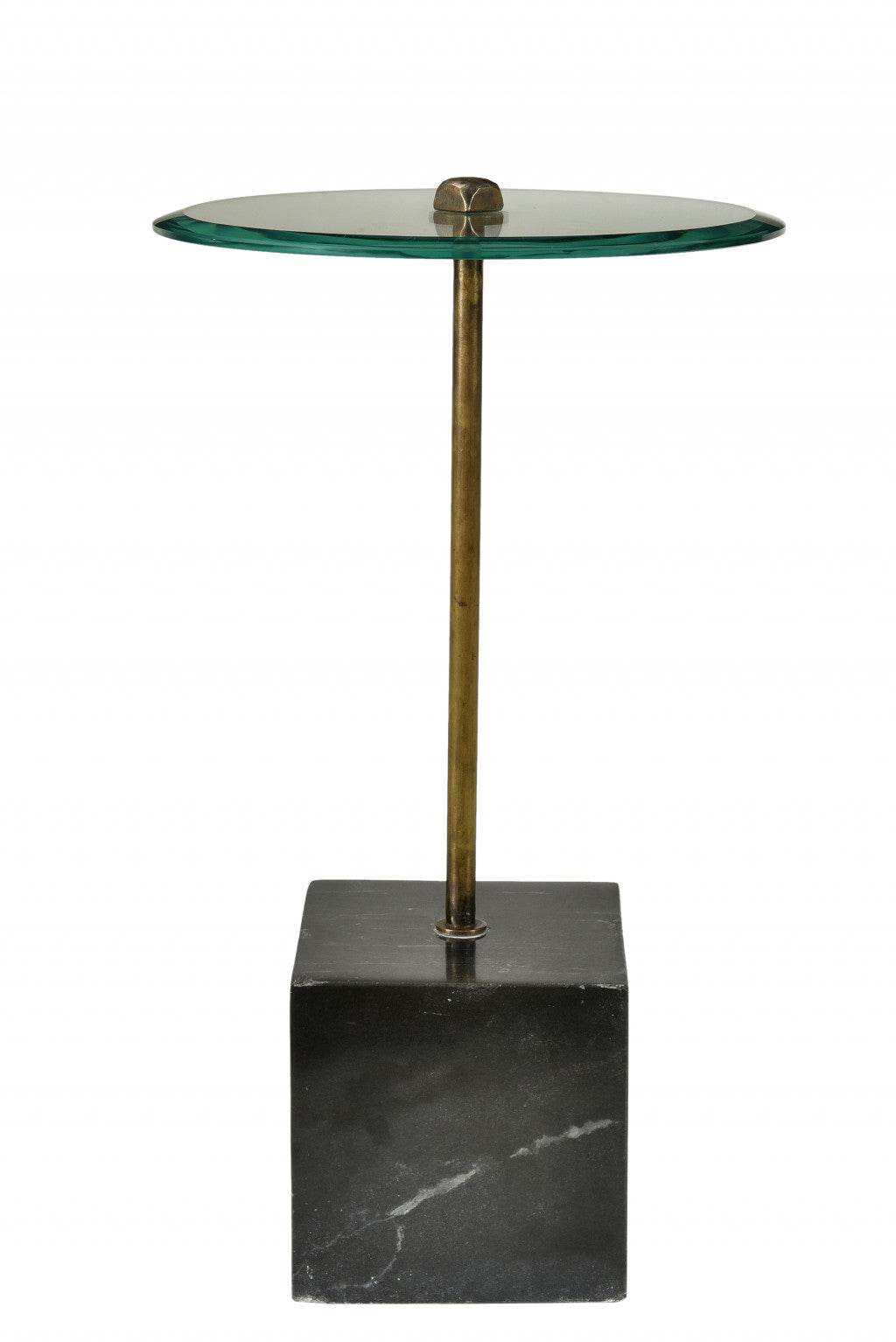 22" Black And Clear Glass Round End Table - Homeroots - Flyclothing LLC