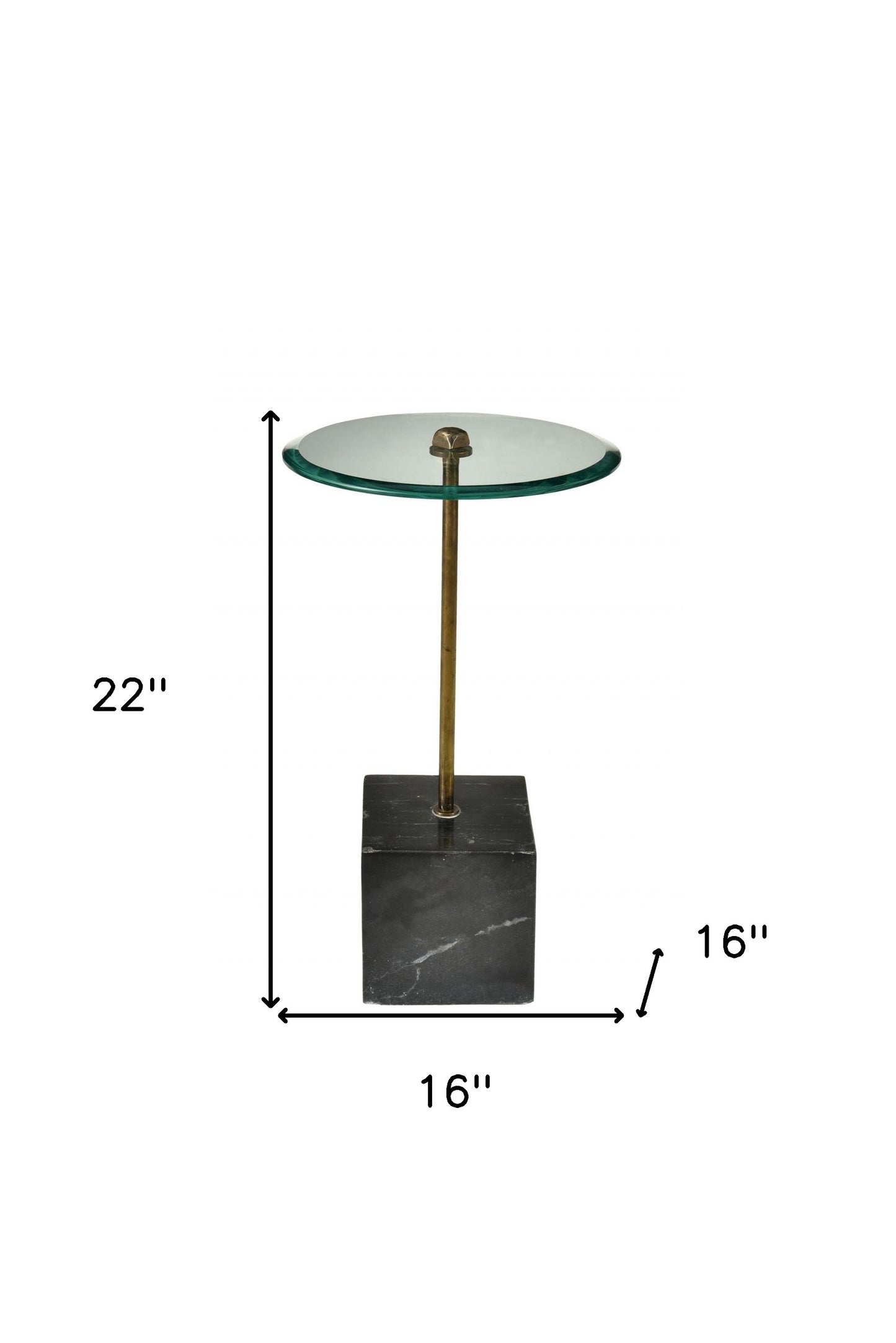 22" Black And Clear Glass Round End Table - Homeroots - Flyclothing LLC