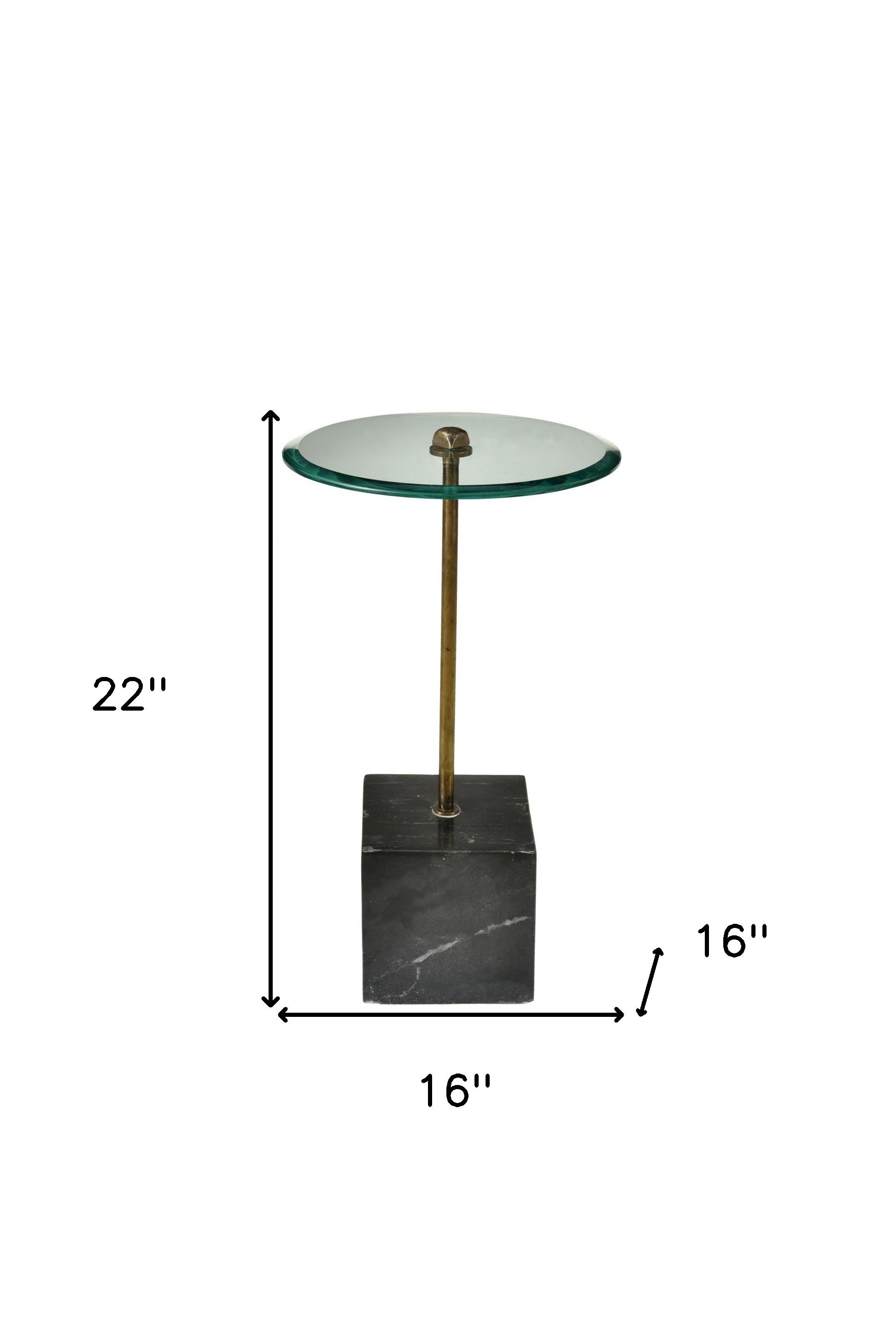 22" Black And Clear Glass Round End Table - Homeroots - Flyclothing LLC