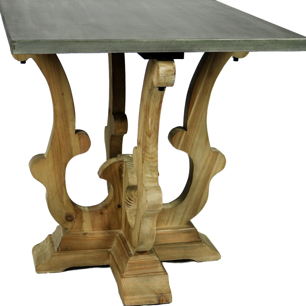 24" Natural Brown And Gray Metal And Solid Wood Square End Table - Homeroots - Flyclothing LLC