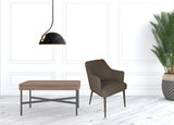 23" Gray Polyester Blend And Natural Solid Color Side Chair - Homeroots