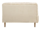 37" Ivory Velvet And Gold Solid Color Lounge Chair - Homeroots - Flyclothing LLC