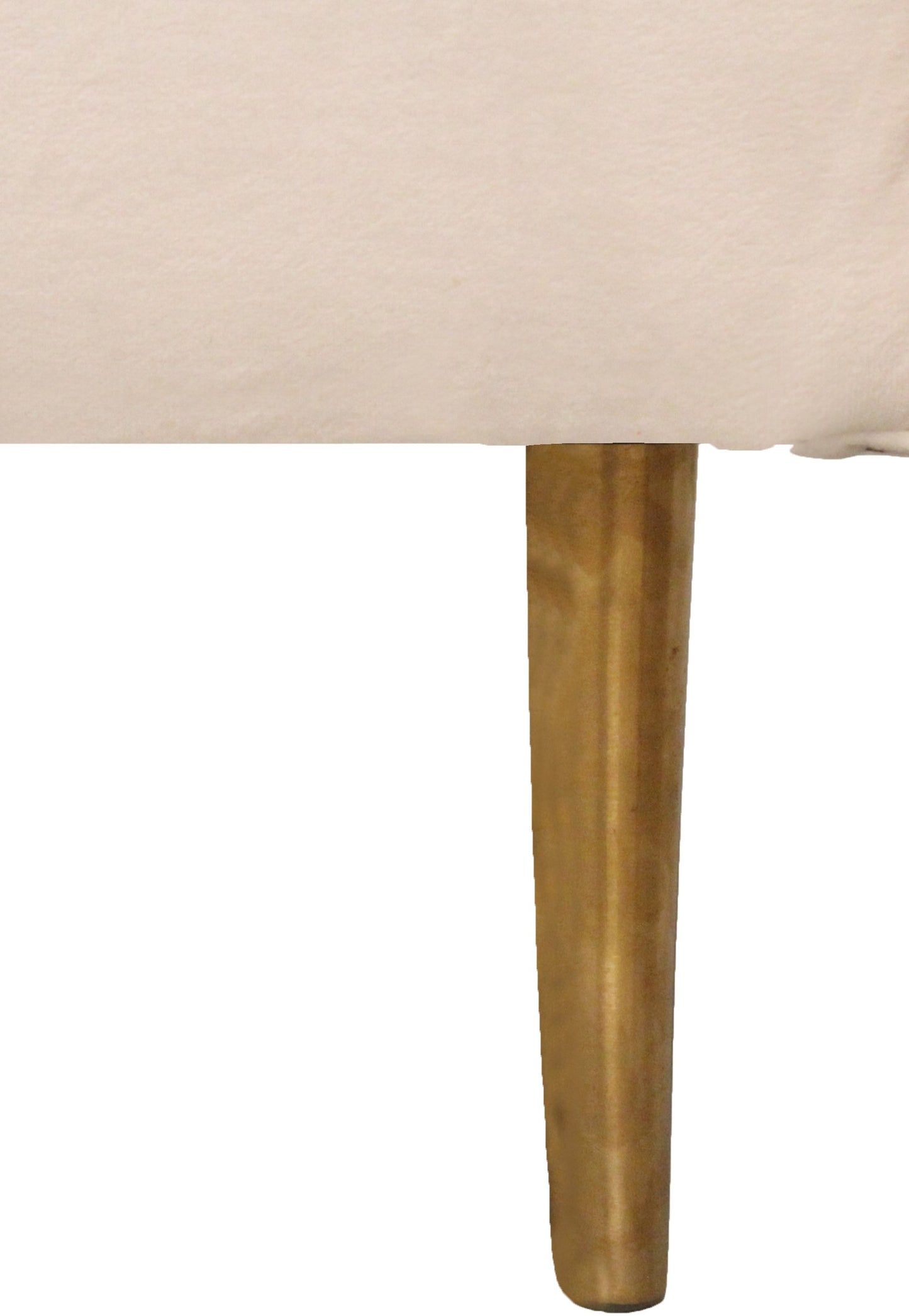 37" Ivory Velvet And Gold Solid Color Lounge Chair - Homeroots - Flyclothing LLC