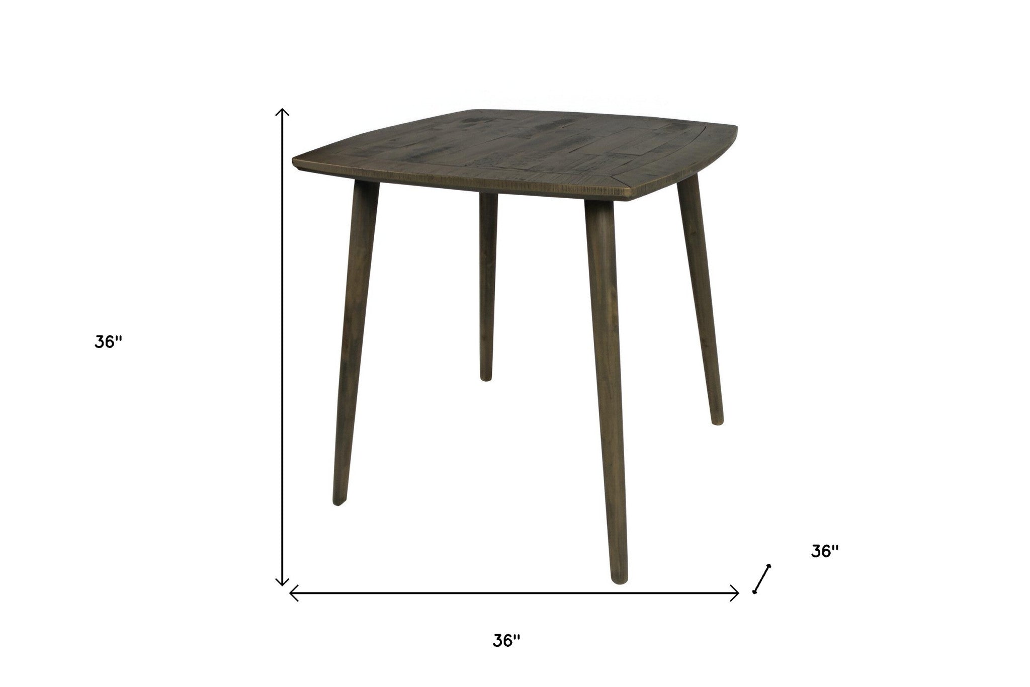 36" Brown Square Solid Wood Dining Table - Homeroots - Flyclothing LLC