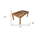 72" Brown Solid Wood Dining Table - Homeroots