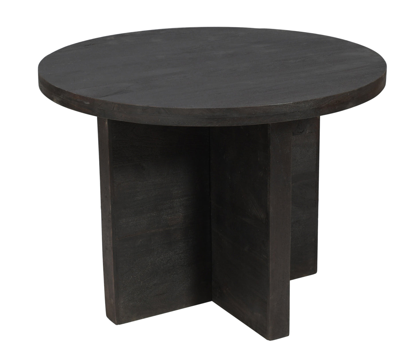 48" Deep Taupe Rounded Solid Wood Pedestal Base Dining Table - Homeroots - Flyclothing LLC