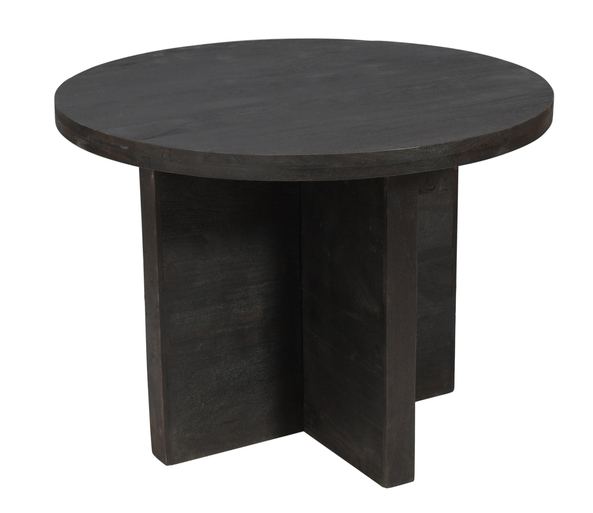 48" Deep Taupe Rounded Solid Wood Pedestal Base Dining Table - Homeroots - Flyclothing LLC