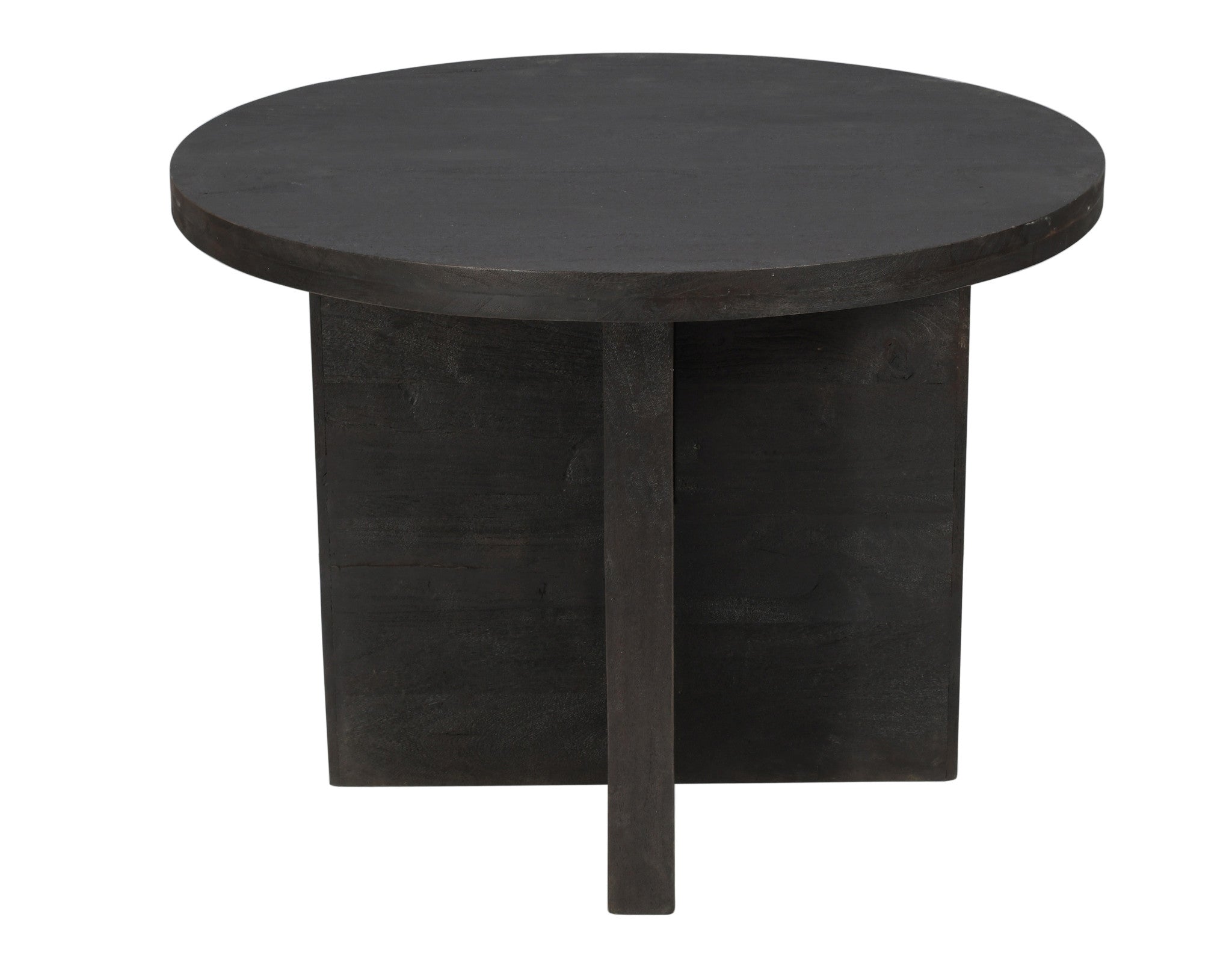 48" Deep Taupe Rounded Solid Wood Pedestal Base Dining Table - Homeroots - Flyclothing LLC