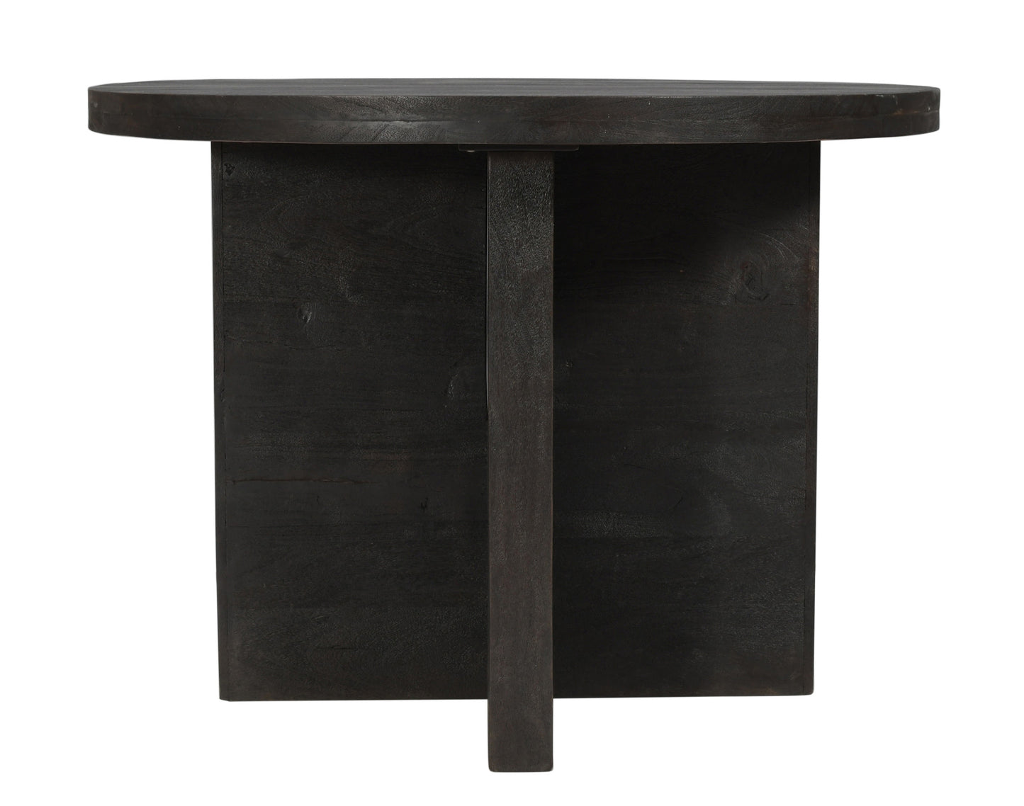 48" Deep Taupe Rounded Solid Wood Pedestal Base Dining Table - Homeroots - Flyclothing LLC