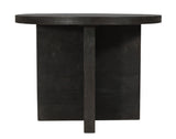 48" Deep Taupe Rounded Solid Wood Pedestal Base Dining Table - Homeroots - Flyclothing LLC