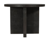 48" Deep Taupe Rounded Solid Wood Pedestal Base Dining Table