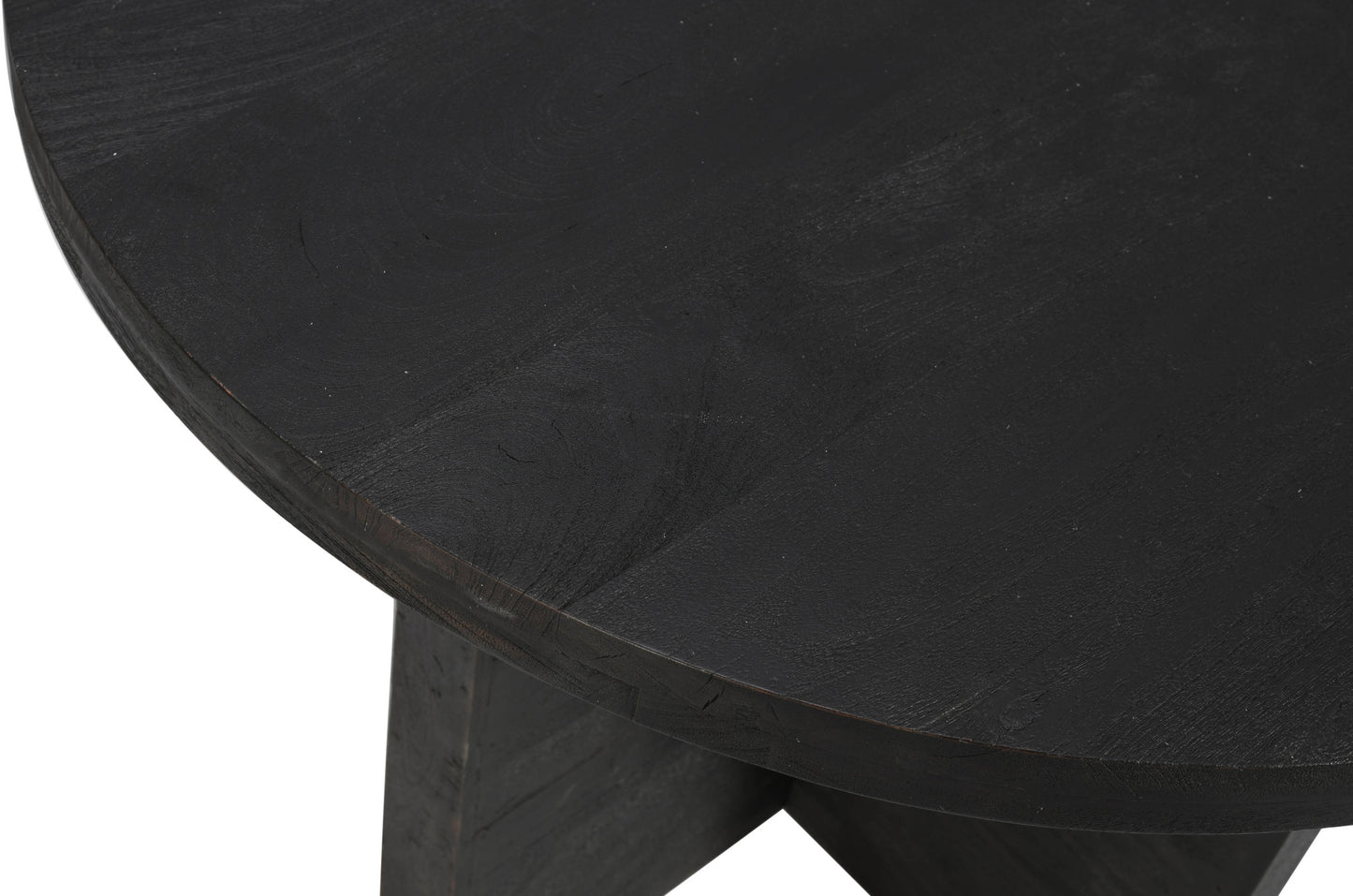 48" Deep Taupe Rounded Solid Wood Pedestal Base Dining Table - Homeroots - Flyclothing LLC