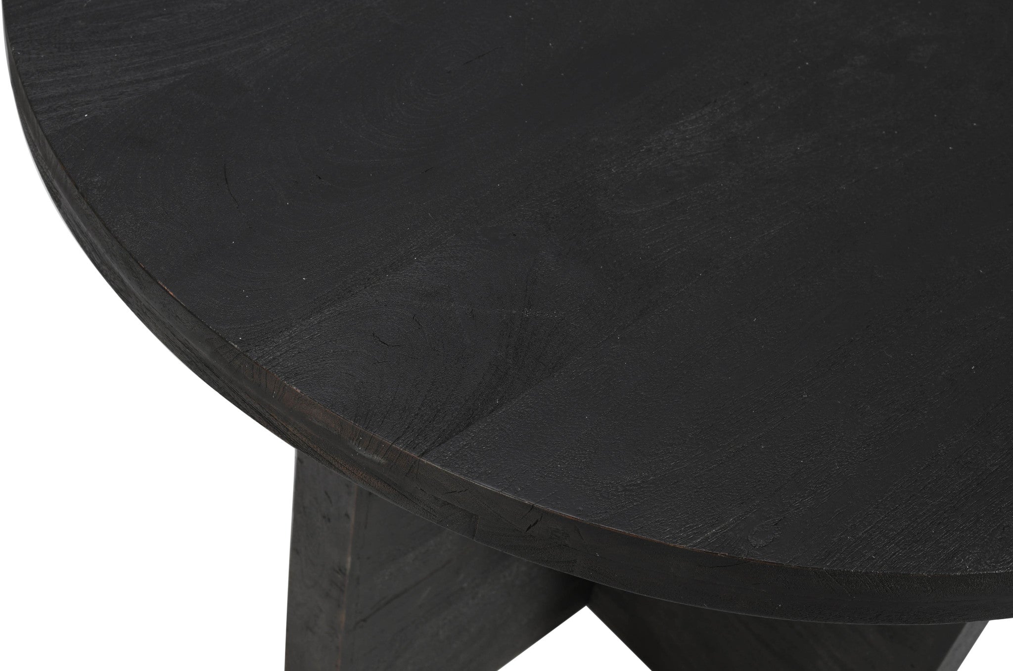 48" Deep Taupe Rounded Solid Wood Pedestal Base Dining Table - Homeroots - Flyclothing LLC