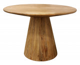 42" Natural Solid Wood Pedestal Base Round Top Dining Table - Homeroots - Flyclothing LLC