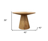 42" Natural Solid Wood Pedestal Base Round Top Dining Table - Homeroots - Flyclothing LLC