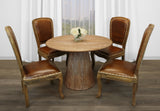 42" Natural Solid Wood Pedestal Base Round Top Dining Table - Homeroots - Flyclothing LLC