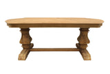 84" Natural Solid Wood Trestle Base Dining Table - Homeroots