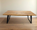 63" Natural And Black Solid Wood And Iron Sled Base Dining Table - Homeroots - Flyclothing LLC