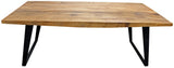 63" Natural And Black Solid Wood And Iron Sled Base Dining Table - Homeroots - Flyclothing LLC