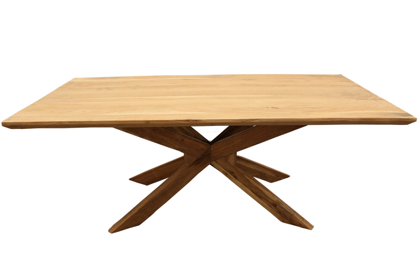 79" Natural Solid Wood Pedestal Base Dining Table - Homeroots - Flyclothing LLC