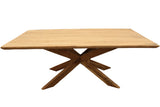 79" Natural Solid Wood Pedestal Base Dining Table - Homeroots - Flyclothing LLC