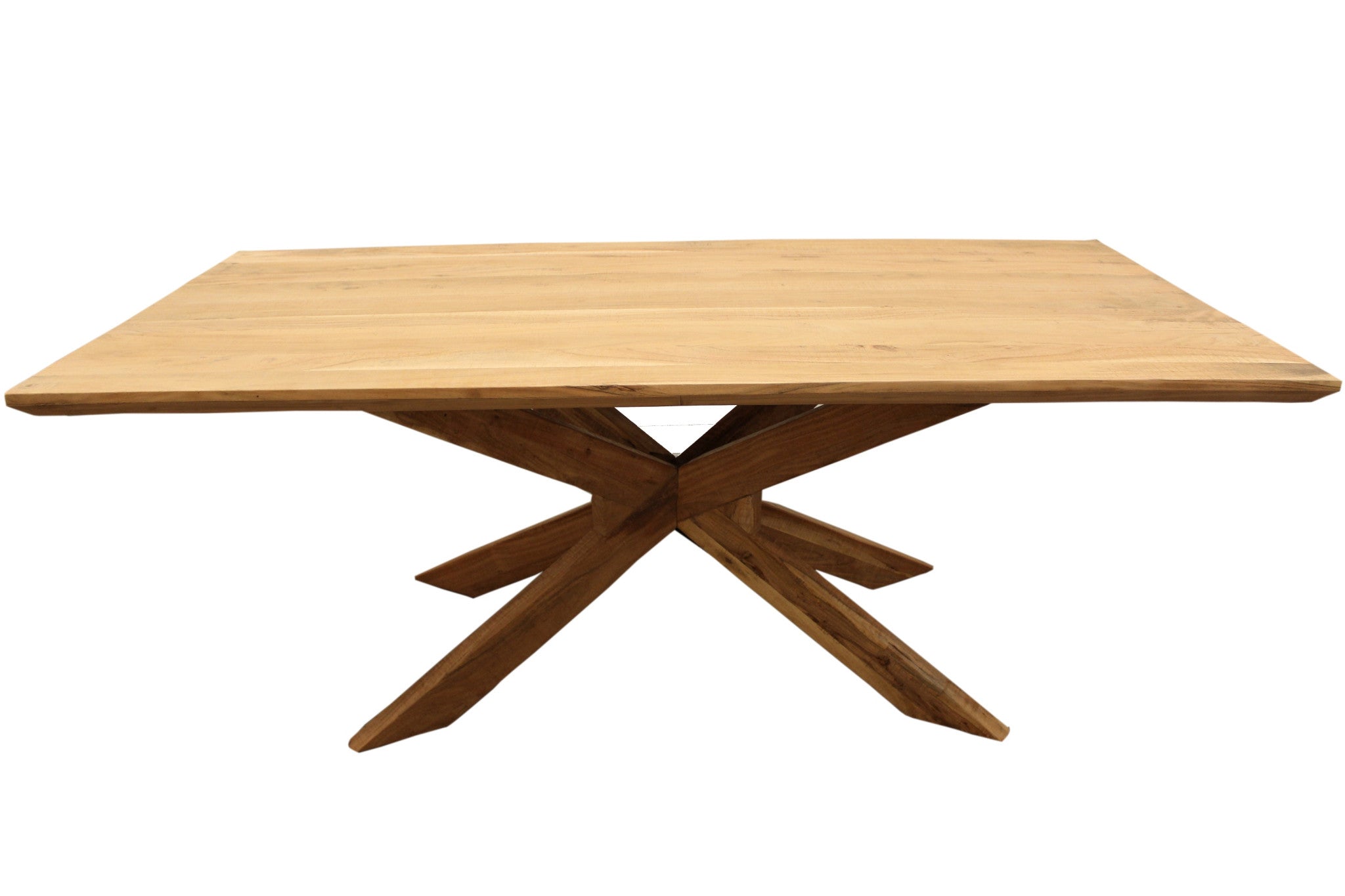 79" Natural Solid Wood Pedestal Base Dining Table - Homeroots - Flyclothing LLC