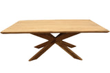 79" Natural Solid Wood Pedestal Base Dining Table - Homeroots