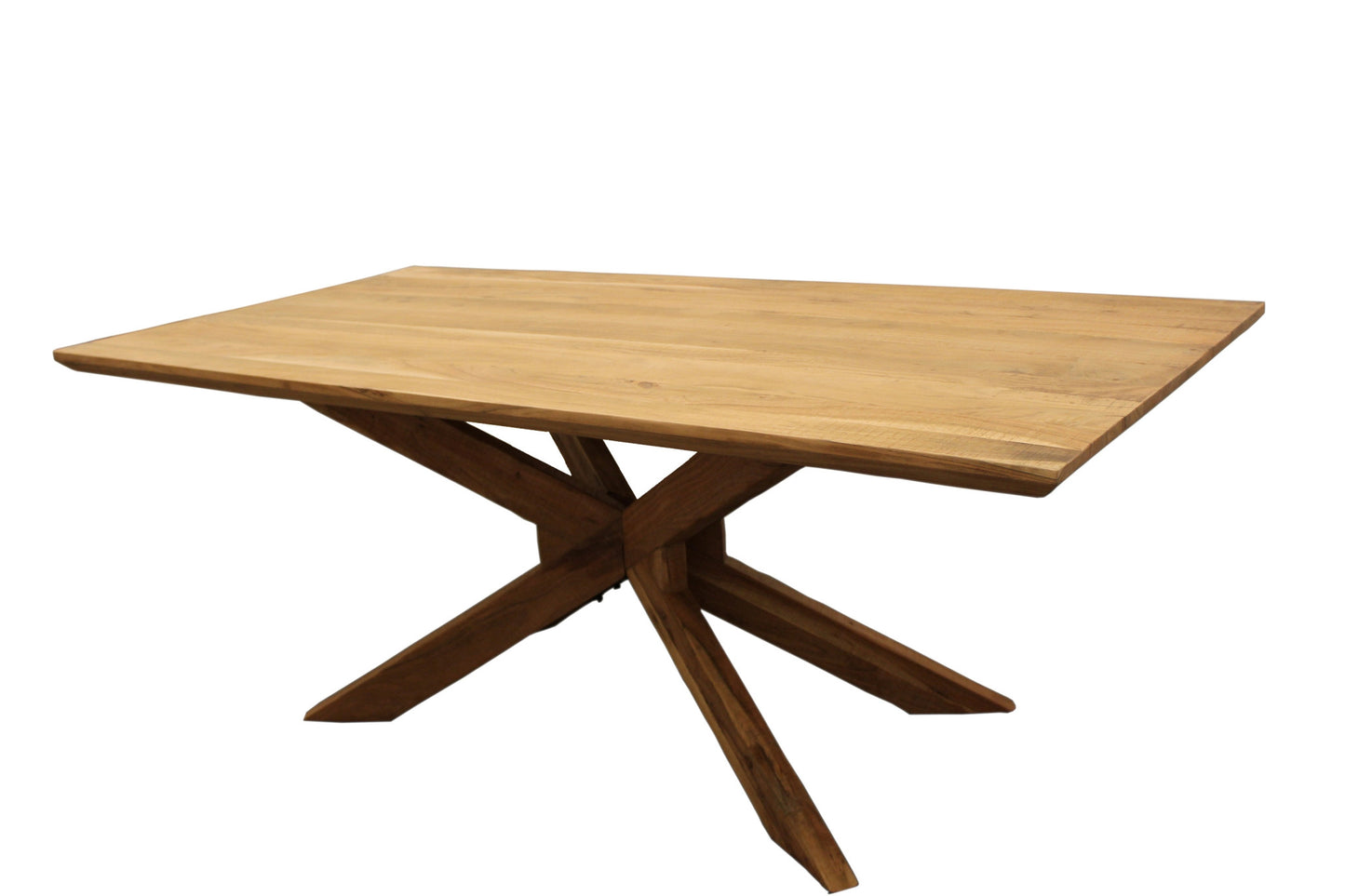 79" Natural Solid Wood Pedestal Base Dining Table - Homeroots - Flyclothing LLC
